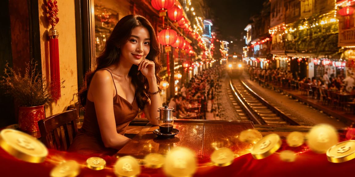 Khung cảnh casino và cá cược thể thao tại Hà Nội, Việt Nam, màu sắc neon mộng mơ
