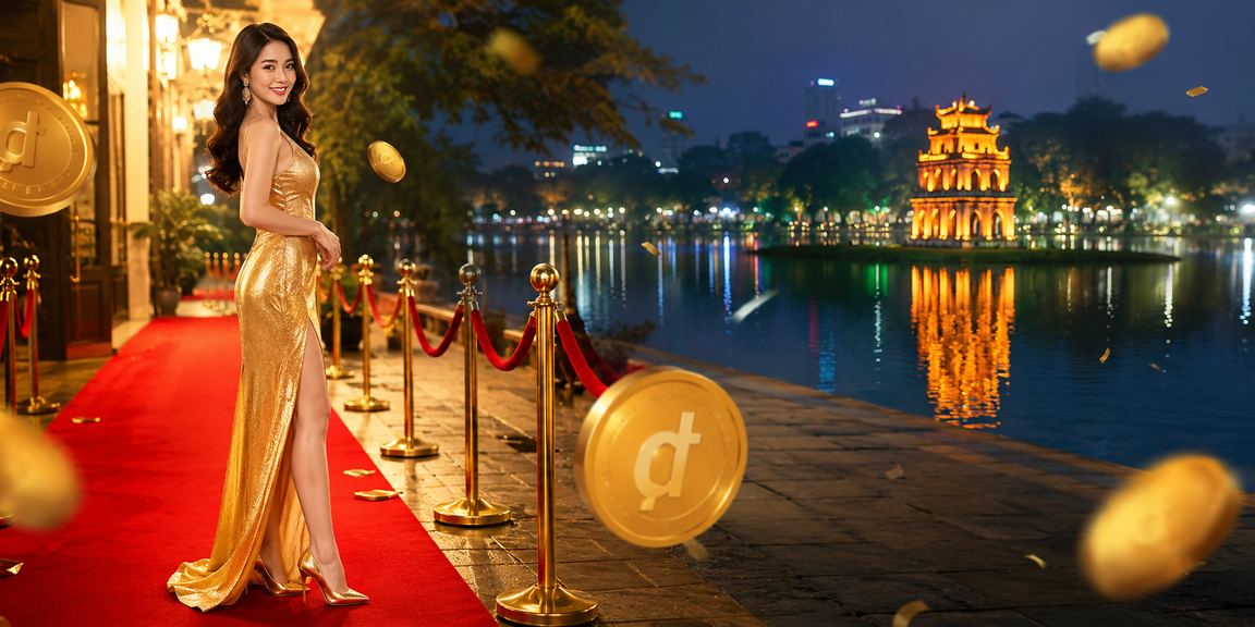 Khung cảnh High Roller cá cược đêm tại thành phố Hà Nội đầy ánh đèn neon